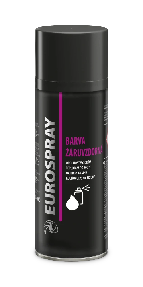 EUROSPRAY ŽÁRUVZDORNÁ BARVA / stříbrná mat Ral 9006 - 400ml