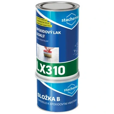 LX310 Lesklý vodou ředitelný epoxidový lak, set 1 kg