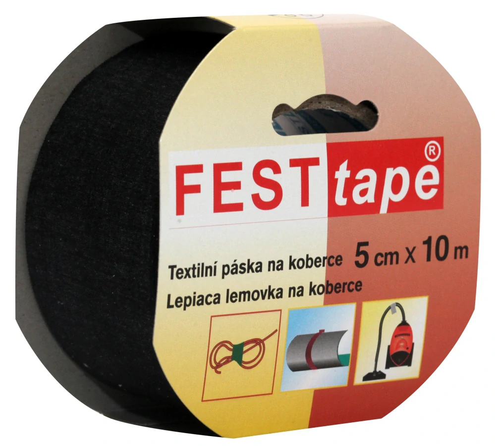 Textilní páska FEST na koberce 50 mm x 10 m černá