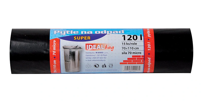 Velkoobjemový pytel - SUPER PEVNÝ - 120l/15ks, 70x110cm, 70 micro