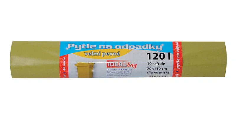 Velkoobjemový pytel - BAREVNÝ - 120l/10ks, 70x110cm, 40 micro, ŽLUTÉ