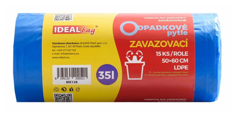 Zavazovací pytel 60l - 35l/15ks - ZAVAZOVACÍ - EXTRA SILNÉ