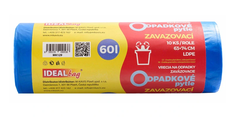 Zavazovací pytel 60l - 60l/10ks - ZAVAZOVACÍ - EXTRA SILNÉ