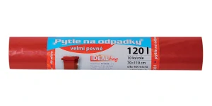 Velkoobjemový pytel - BAREVNÝ - 120l/10ks, 70x110cm, 40 micro, ČERVENÉ