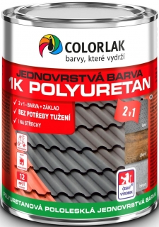 1K POLYURETAN U2210 - polyuretanová jednovrstvá jednosložková pololesklá barva 2,5l Ral 9010