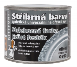 Dekorativní syntetická barva Kittfort stříbrná 80g